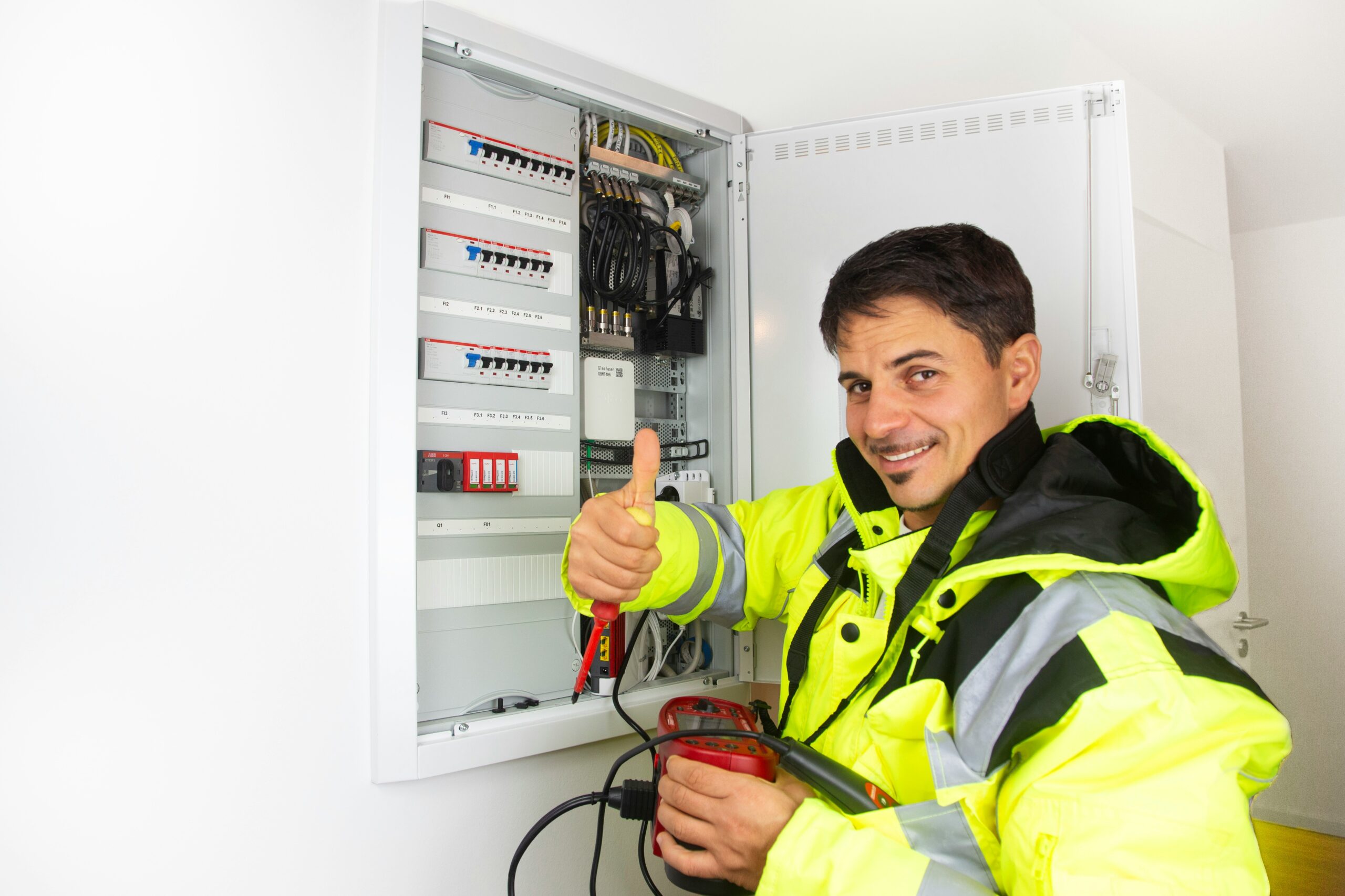 Electrician in Dubai fixing a socket